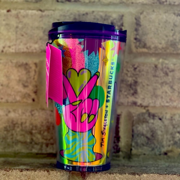 NWT🌈Tim Singleton Starbucks 2023 Pride Fan Dichroic Plastic Cold Brew Cup, 16oz - Picture 3 of 11